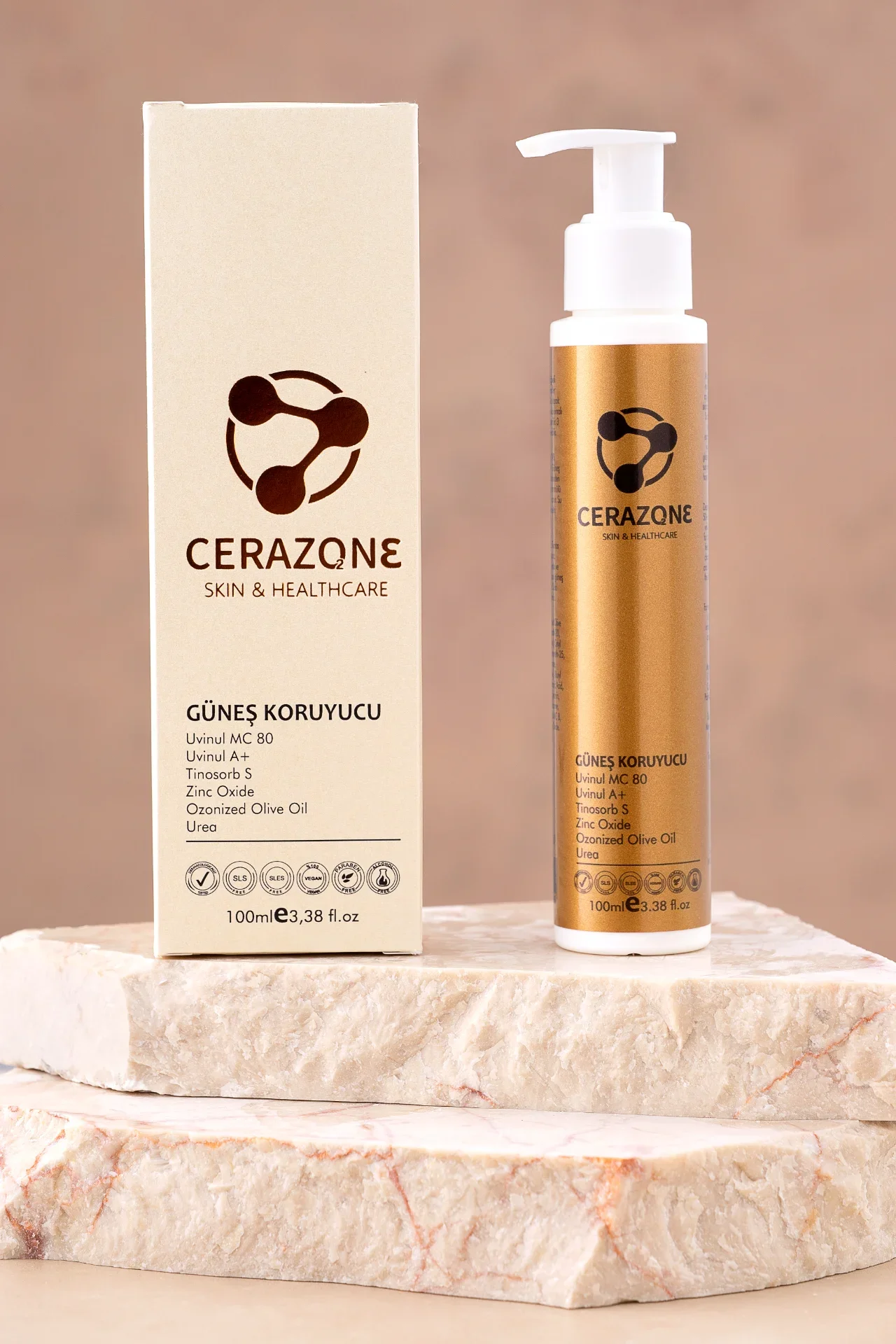 Güneş Koruyucu SPF 50 + Çinko Oksit ve Ozon Yağı İçerikli Nemlendirici Güneş Koruyucu 100 ml