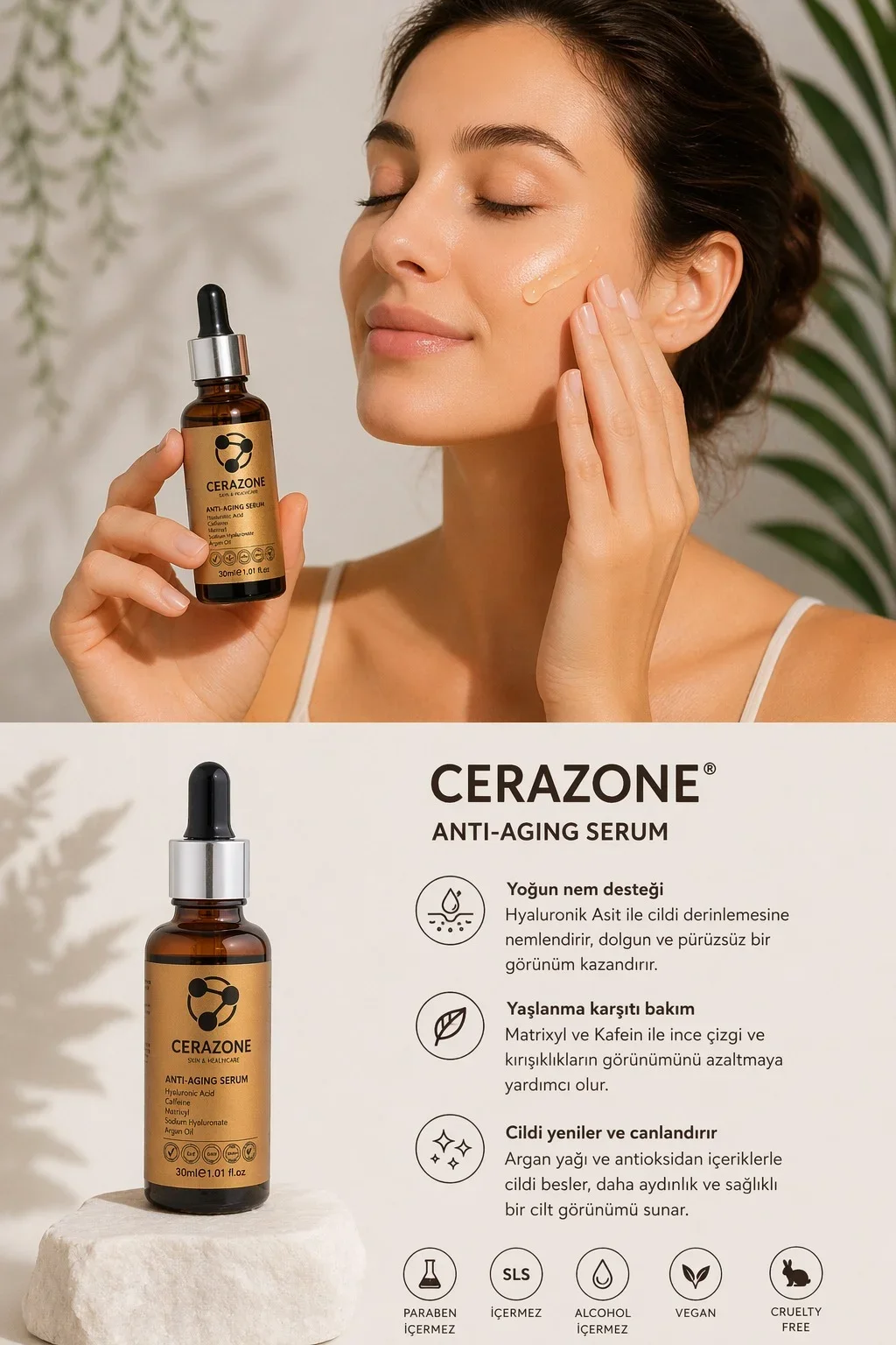 Anti Aging ve Kırışıklık Karşıtı 3 Parça Bakım Seti Yaşlanma Karşıtı Serum Krem ve Maske