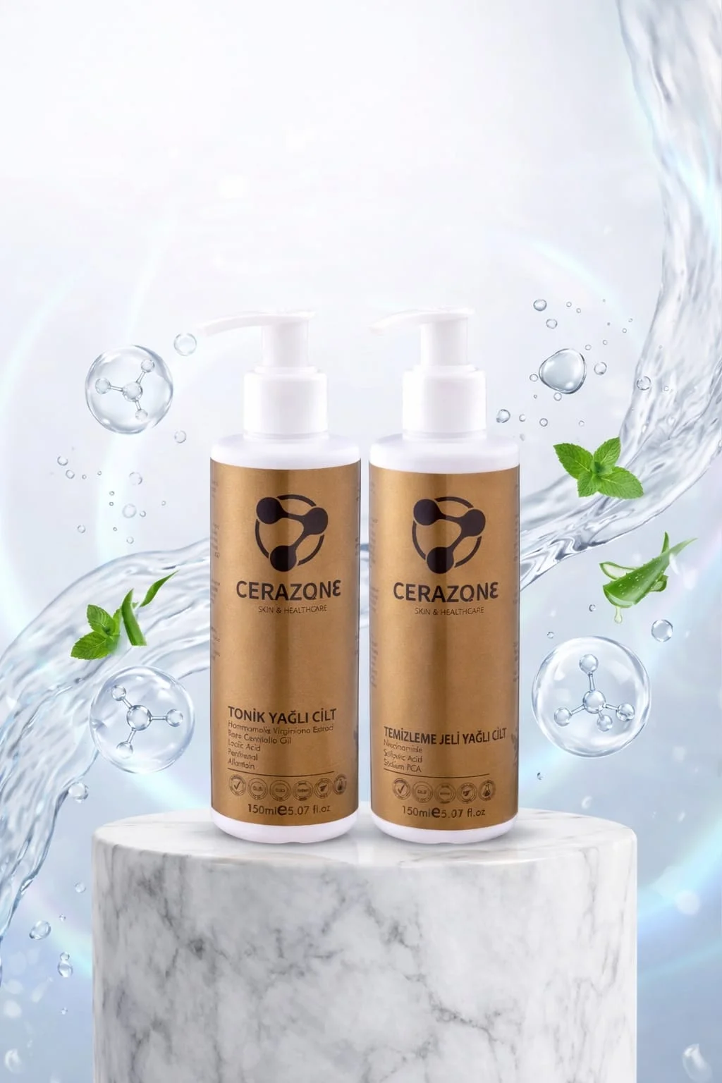 Yağlı ve Karma Ciltlere Özel Temizleme Jeli ve Tonik  Arındırıcı Bakım Seti 2 adet x 150 ml