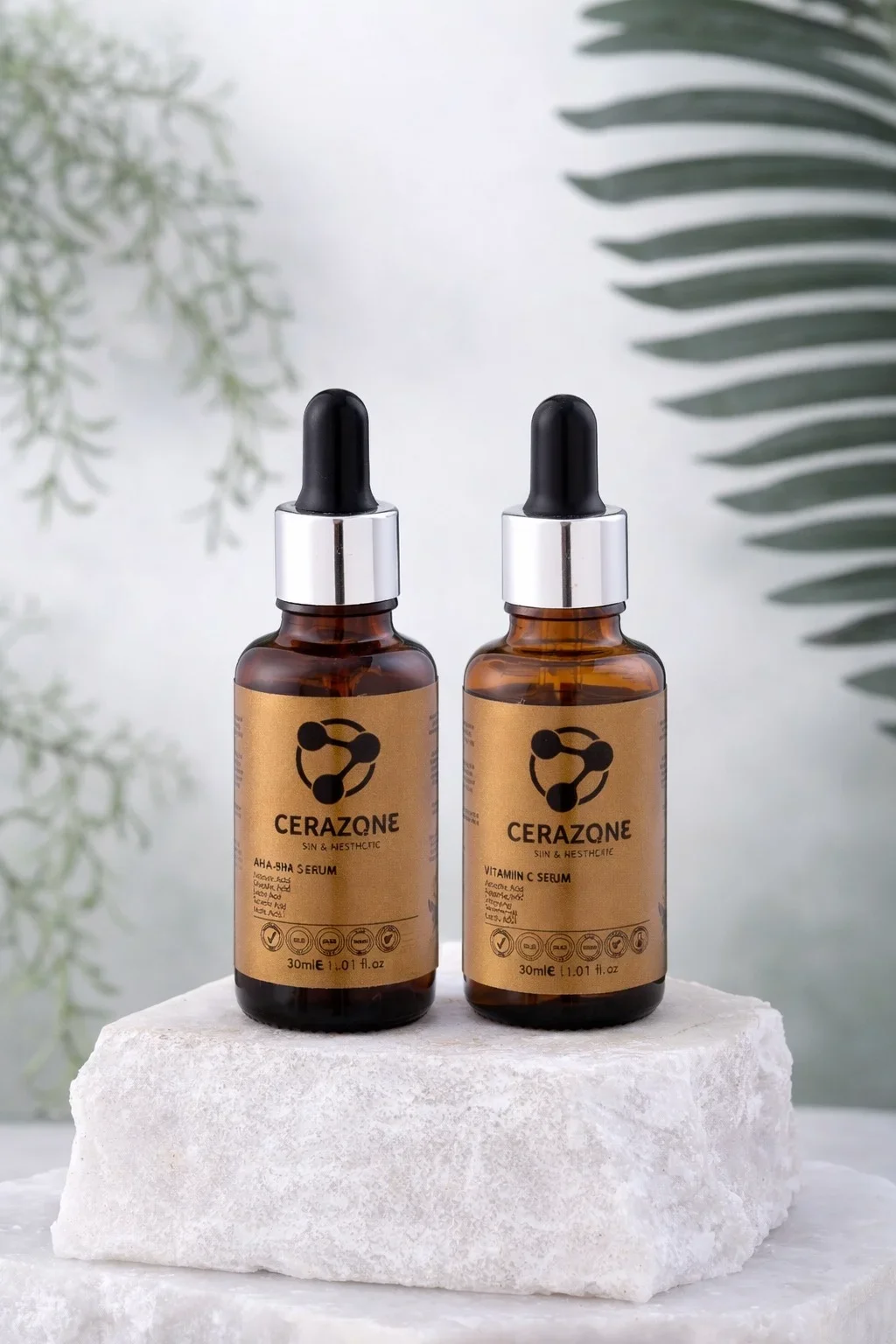 Aydınlatıcı ve Yenileyici Cilt Bakım Seti - AHA + BHA Serum ve Vitamin C Serum 2 x 30 ml