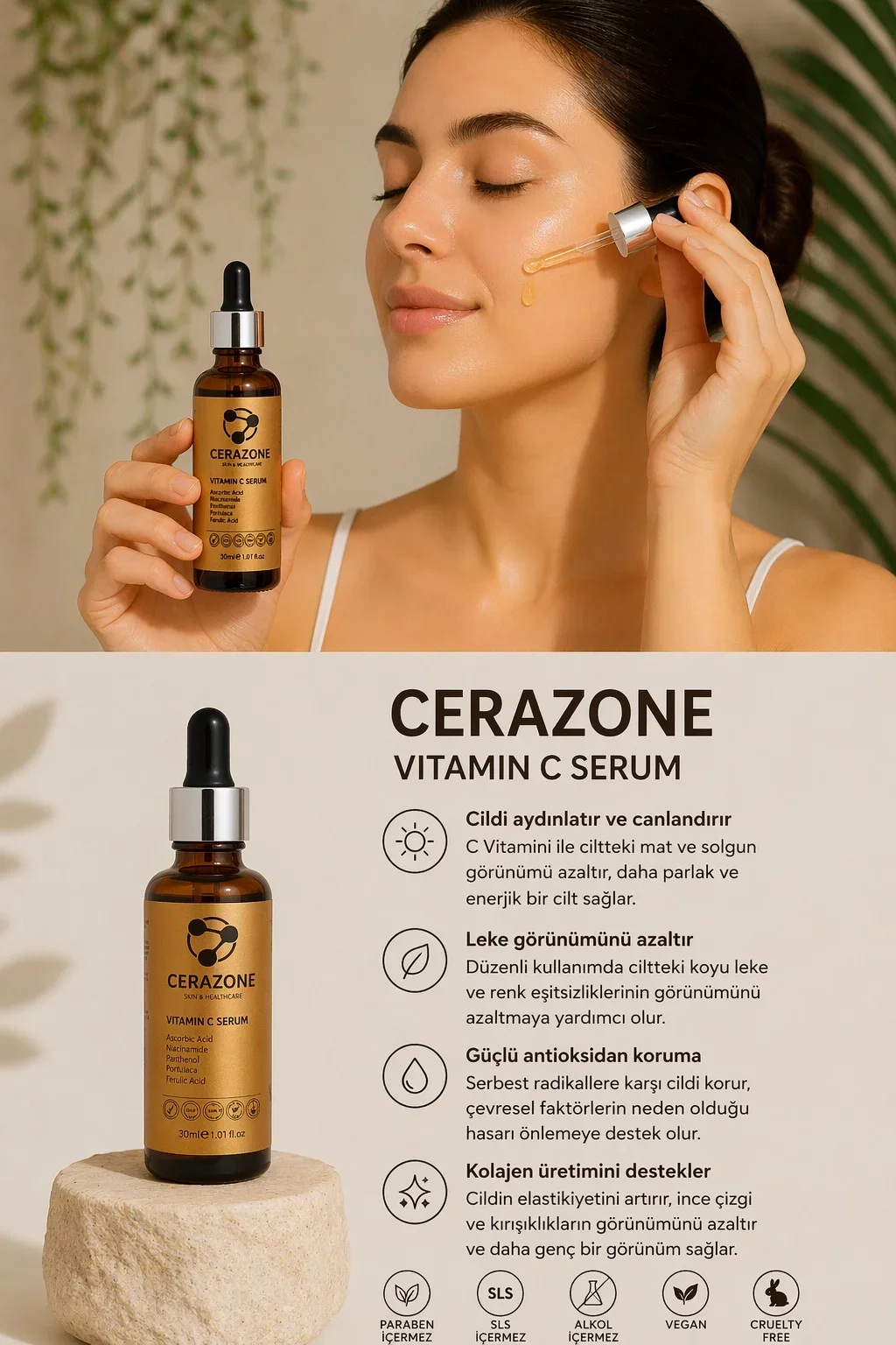 Aydınlatıcı ve Yenileyici Cilt Bakım Seti - AHA + BHA Serum ve Vitamin C Serum 2 x 30 ml