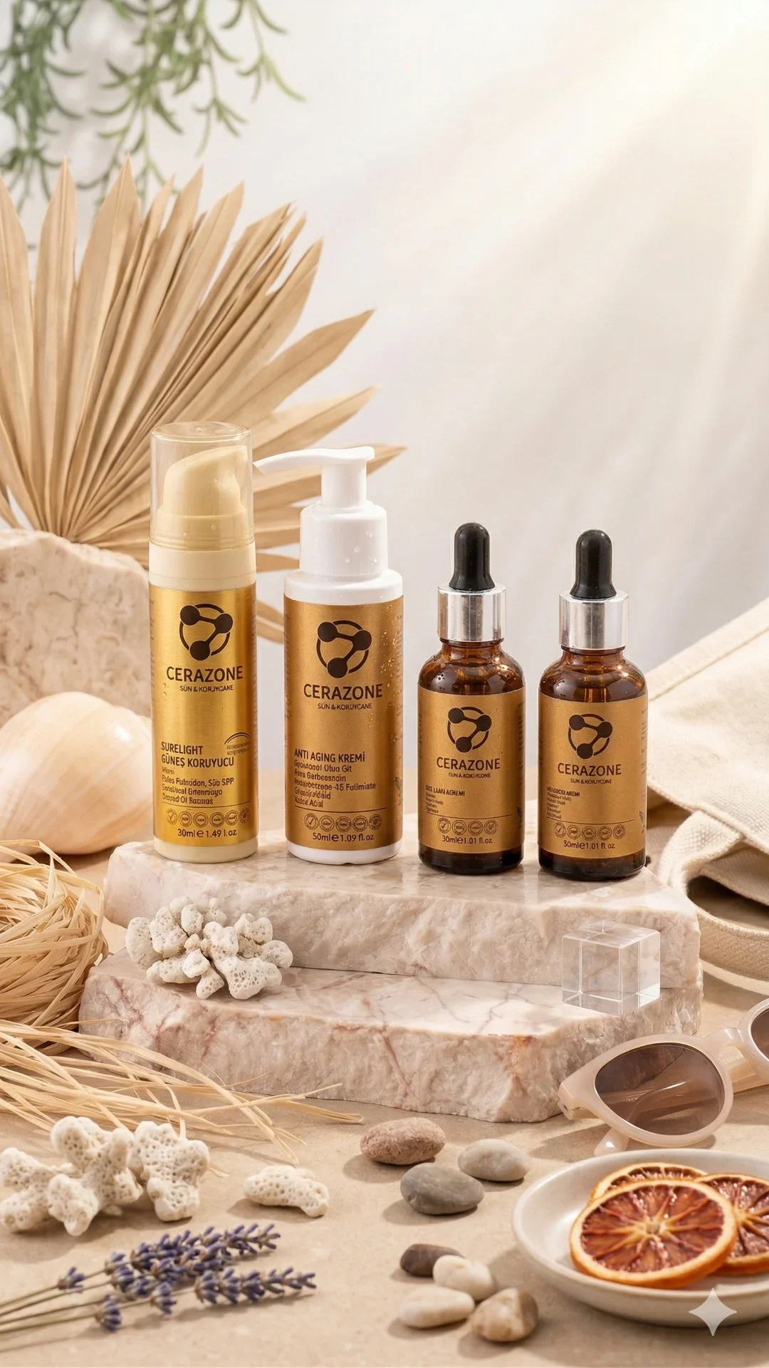 4 Parça Yaşlanma Karşıtı Yaza Merhaba Seti (2 Serum + Krem + Güneş Kremi)