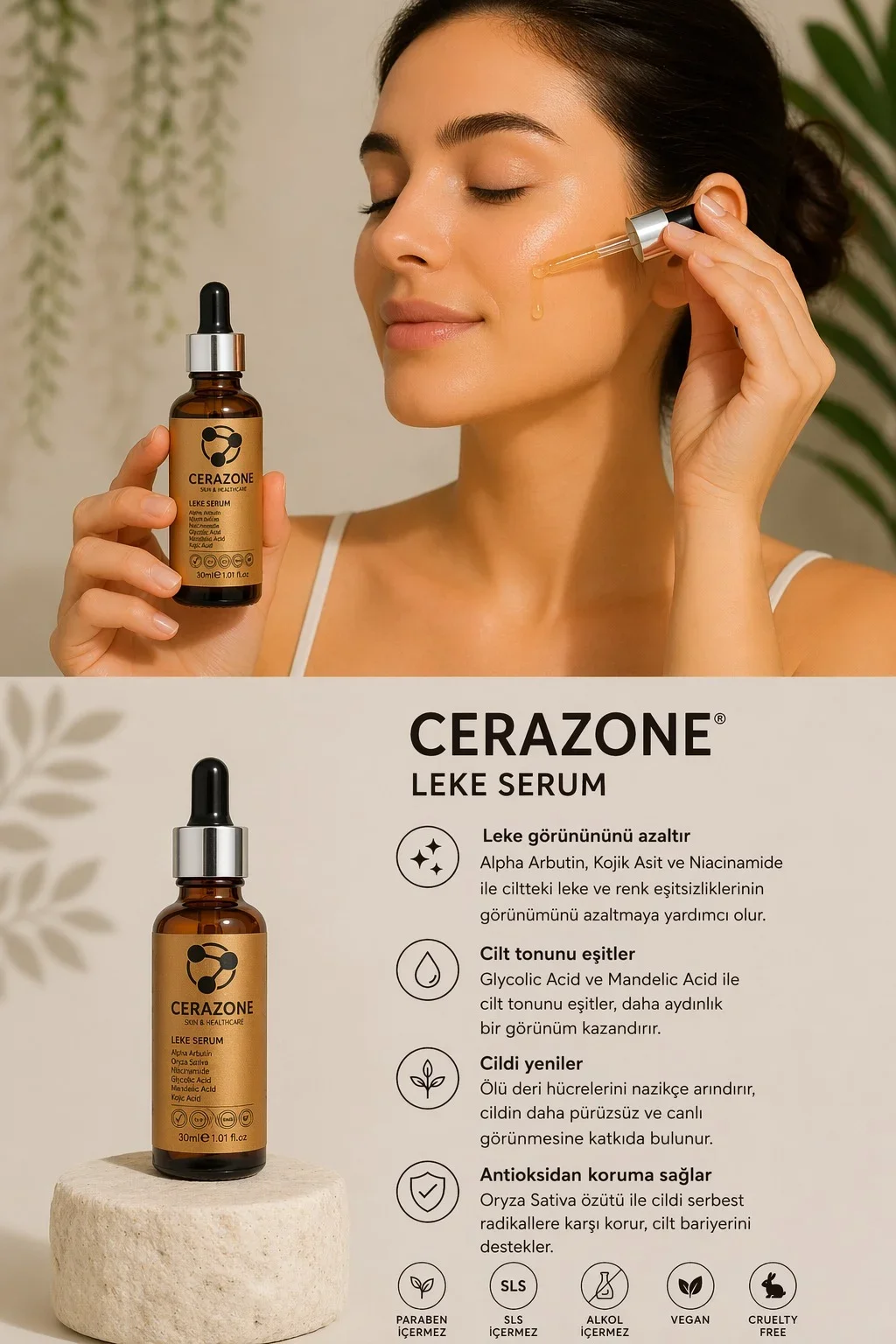 3 Parça Lekeli Ciltler İçin Yaza Hazırlık Seti Aydınlatıcı Serum Beyazlatıcı Krem Güneş Kremi